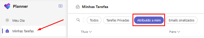 Tarefas no Microsoft Planner