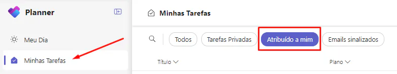 Tarefas no Microsoft Planner