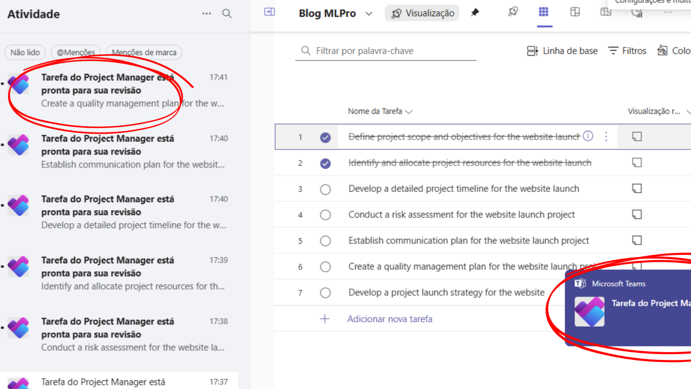 O Microsoft Planner agora tem notificações em tempo real!