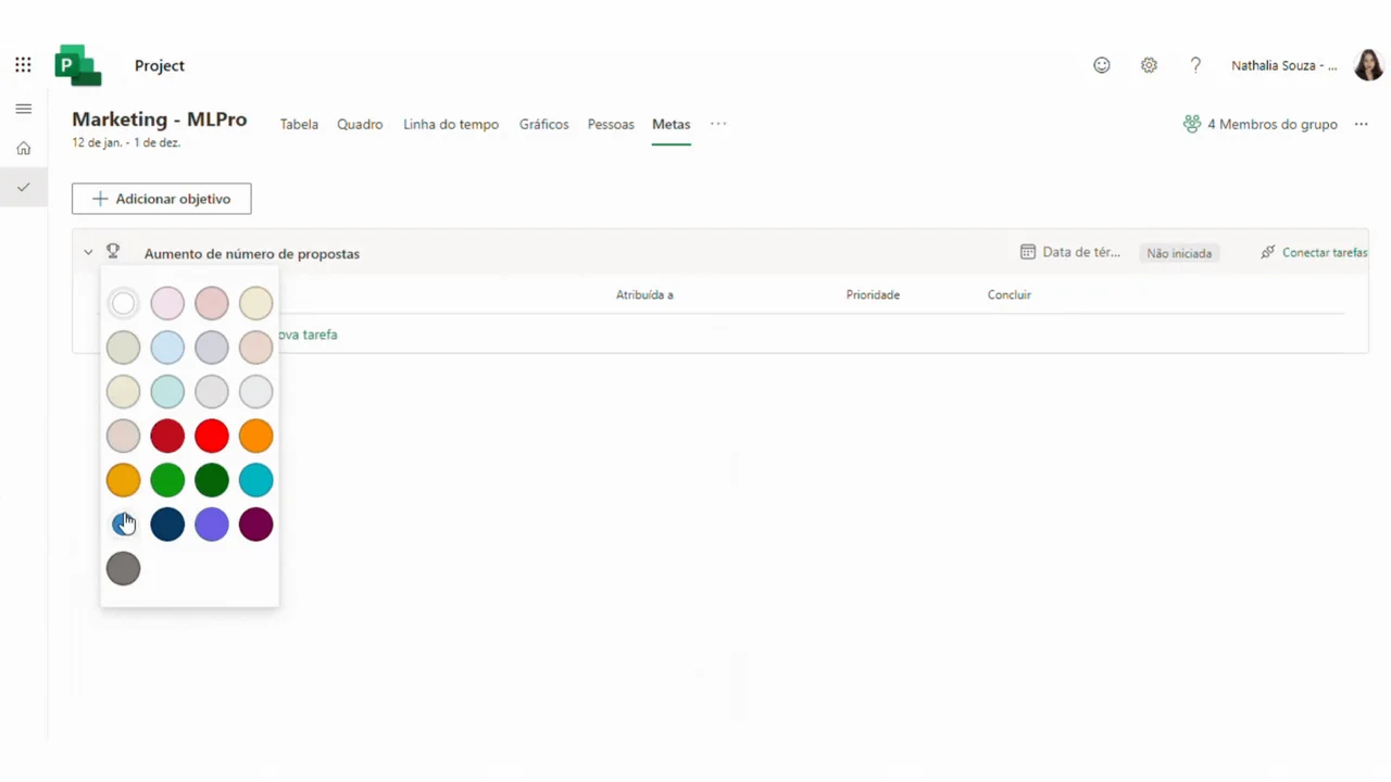 Project for the Web: Novo Recurso de Metas (Goals)