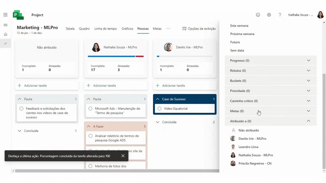 Project for the Web: Novo Recurso de Metas (Goals)